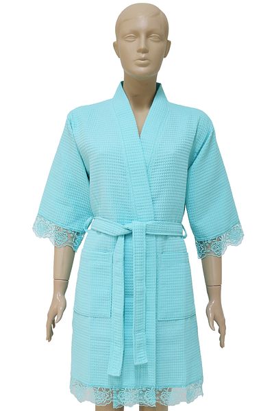 AİRYCOT Lace Pique Bathrobe Women's Dressing Gown