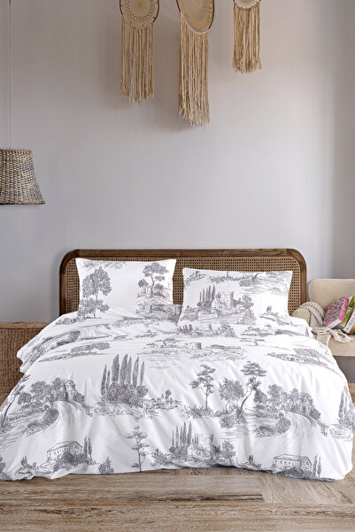 Marielouhome طقم غطاء لحاف مزدوج من القطن بنسبة 100% باللون الرمادي العتيق