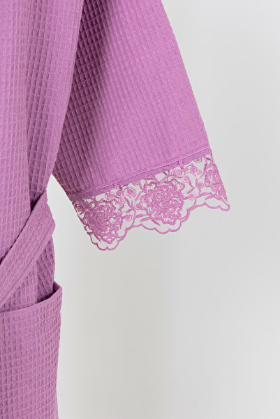 AİRYCOT Lace Pique Bathrobe Women's Dressing Gown