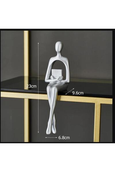 SUME İskandinav Tarz Dekoratif 1 Adet Tekli Soyut Düşünen Heykel Biblo Ev Dek...