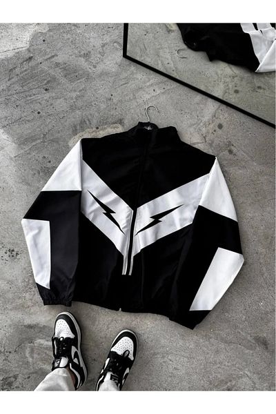 ModaTEKS Unisex Αλεξίπτωτο Υφασμάτινο Υπερμεγέθη Ψηφιακό Εκτυπωμένο Μαύρο Ανεμοδράστη Αδιάβροχο