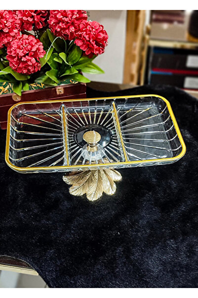 SEÇKİNEV Bahar Dikdörtgen Altın(Gold) Sunum Tabağı 27cm