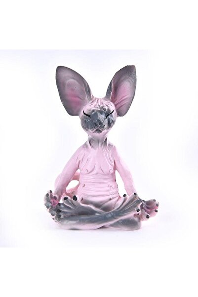 SUME Dekoratif Yoga Yapan Kedi Biblo Meditasyon Minyatür 8 cm Sfenks Kedisi D...