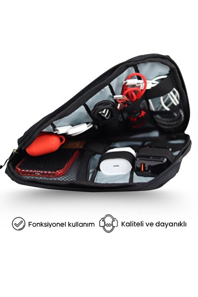 NPO Array Cable, Makeup and Accessory Organizer Bag-black