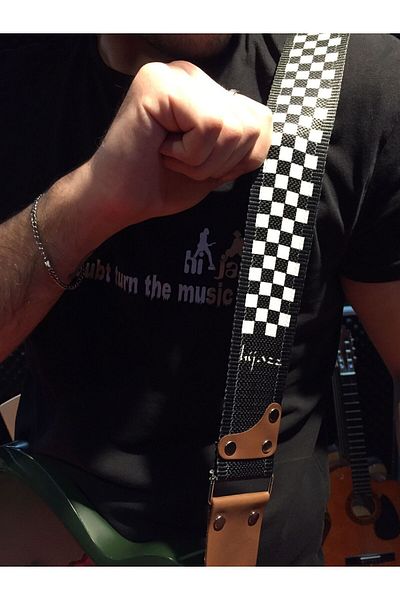 hijazz Gitar Strap with Genuine Leather End (Hanger Lock and Pena Gift)