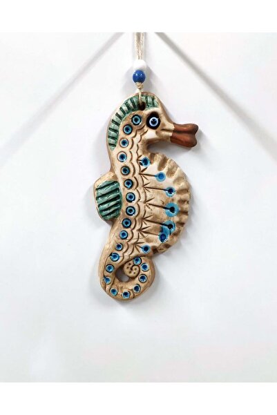 SUME Seramik Mini Deniz Atı Figürlü Dekoratif Duvar Süsü 9x18 cm