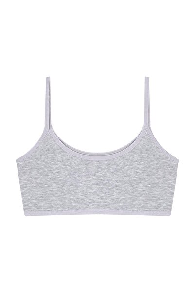 Arma Yıldız Γκρι βαμβακερό σουτιέν Lycra για κορίτσια - Half Tank Top, Χωρίς Επιθέματα, Πακέτο 6