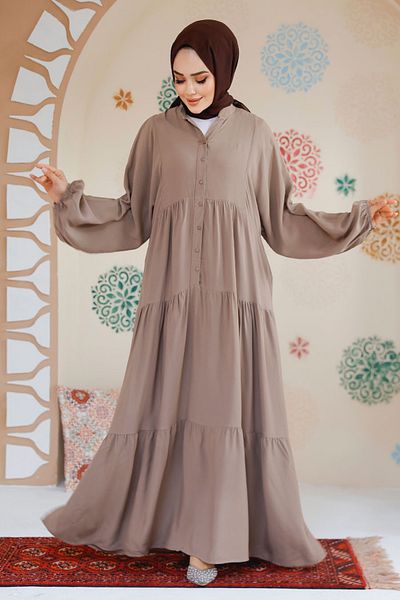 Neva Style Rochie Hijab din nurcă plisată în straturi 20612V