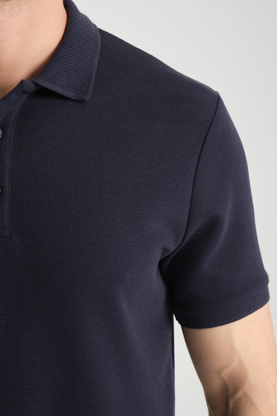 Frappoli Чоловіча футболка з коміром-поло Waffle - Regular Fit, 100% бавовна, на ґудзиках