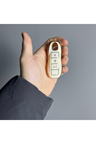 LUXE AKSESUAR Porsche Panamera - Macan - Cayenne με θήκη σιλικόνης, λευκό χρώμα