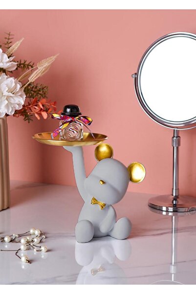 SUME Dekoratif Tabak Tutan Ayıcık Biblo Ev Dekoru Sunum Dekoru Dekoratif Orga...