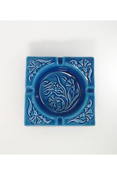 SUME Decorative Handmade Embossed Tile Ceramic Ashtray Large Size Ash Tray