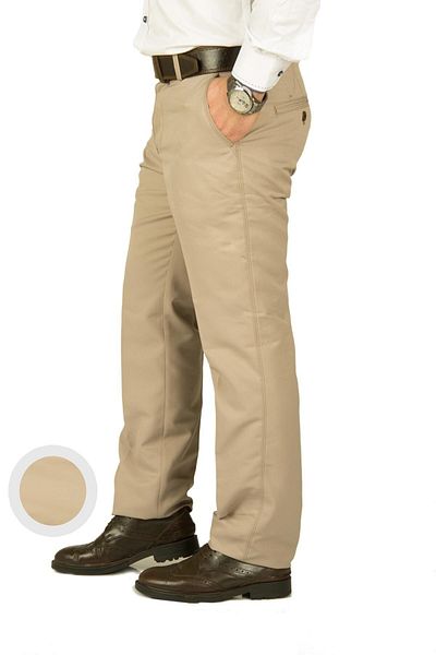 wontilotte Men's Beige Linen Trousers with Armlets