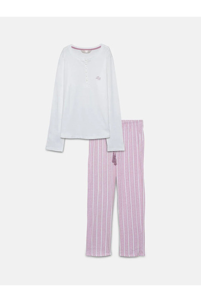 LC Waikiki Lcw Dream Pembe Bisiklet Yaka Kadın Pijama Takımı