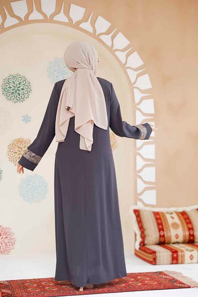 Neva Style Hijab detaliat cu model afumat Ferace - 29112FU