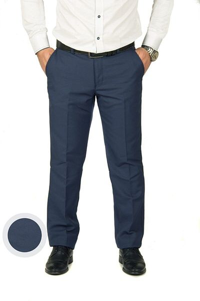 wontilotte Dark Indigo Linen Men's Trousers - Dobby(8) Men's Classic Trousers
