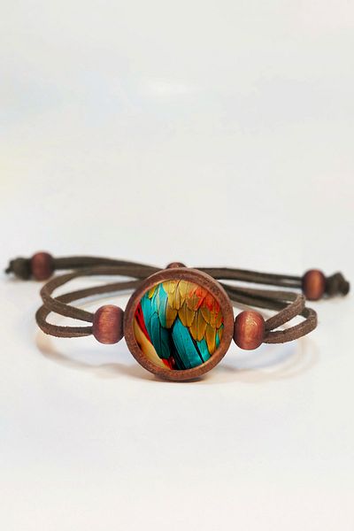 Tahtakolik Feather Wooden Bracelet