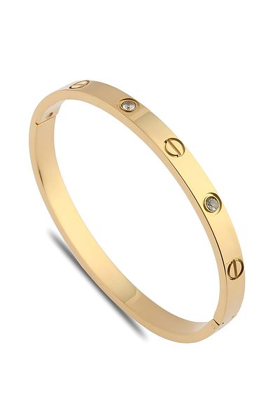 Janset Baby Boy Zircon Stone Detail Steel Handcuff Bracelet