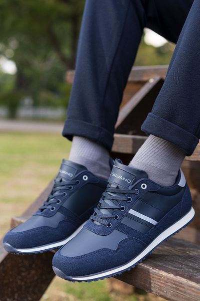 Salvano CALM 3PR - Granatowe męskie buty sportowe