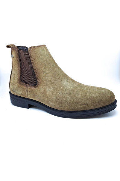 visco Erkek %100 Hakiki Deri Süet Klasik Lastikli Kaymaz Taban Bot