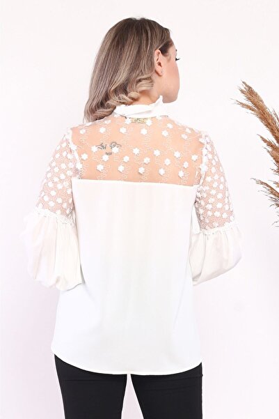 Loom Boutique Büyük Beden Kadın Beyaz Gömlek