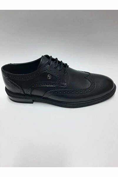 Red Walker حذاء رجالي من الجلد الطبيعي موديل موليري برباط أسود ونعل مطاطي