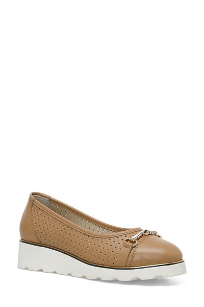 İnci ORBA 4FX Tan Damen-Keilschuhe