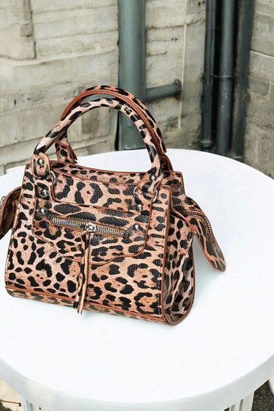 Glemix Geantă de umăr pentru femei Mery Leopard Skin Mini City