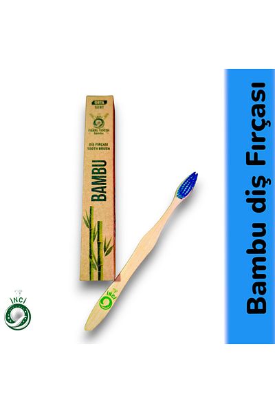 csp inci Bamboo Vegan Toothbrush - Blue Color - Medium Hard - Plastic Free (1 Pc)