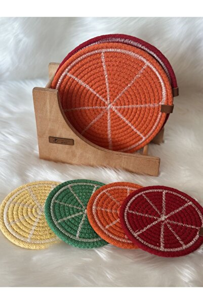 Zuviel Deco Handmade El yapımı standlı 9 parça sunumluklar, supla, amerikan servisi, bardak altlığı