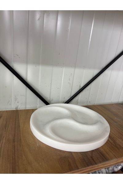 ERŞATIRTAŞ Πιατέλα σερβιρίσματος από λευκό μάρμαρο, κομψό πιάτο παρουσίασης α...