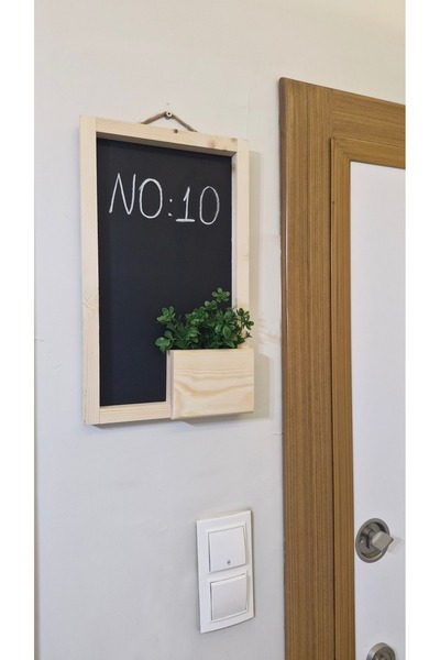 ViraHome Ahşap Kapı Önü Numaralığı Yazı Tahtalı Çiçeklik Duvar Süsü Doğal Ota...