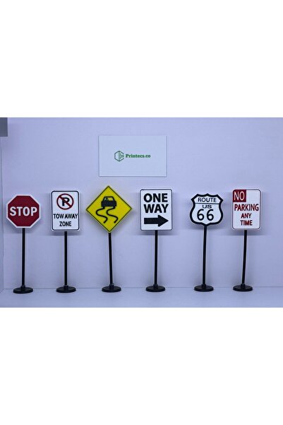 Printecs 1/18 Garaj Diorama 6'lı Yol Tabela Seti | Diecast, Diroama, Hobi Garajı, Model Arabalar