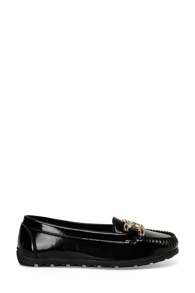 Miss F DS24006 4FX - Schwarze Loafer-Schuhe für Damen