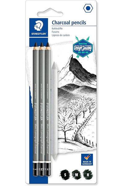 STOREMAX Ntwork 100C Sbk4 Mars Lumograph Charcoal Fuse Sketch Pencil Set of 4 Art 1087243