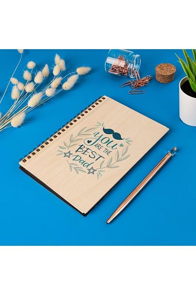 STOREMAX Network Best Gift for Fathers 8 cm X 12 cm Dimensions Unlined 48 Sheets Notebook with Wooden Cover