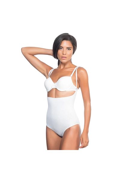 Narnuga Modlive Beyaz Emay 2073 Ince Göğüsü Açık Desenli Body Korse