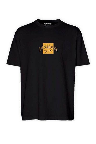 Jack & Jones Jack Jones Men's Black Plus Size T-Shirt - Crew Neck, Fst Pls - 12278722 -02
