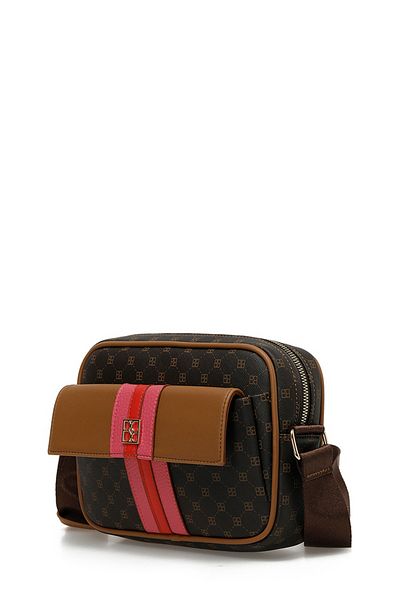 Butigo MNG PU DTY CPRZ 4FX Umhängetasche für Damen in Braun - Multi-Design