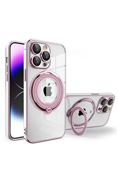 Zebana Apple iPhone 13 Pro Uyumlu Kılıf Manyetik Standlı Most Silikon Kılıf (...