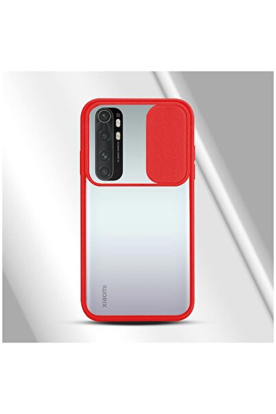 Zebana Xiaomi Mi Note 10 Lite Uyumlu Kılıf Kamera Lens Korumalı Kılıf Kırmızı