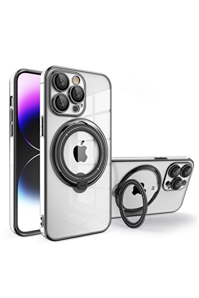 Zebana Apple iPhone 13 Pro Uyumlu Kılıf Manyetik Standlı Most Silikon Kılıf (...