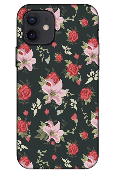 Zebana حافظة سيليكون متوافقة مع هاتف ابل ايفون 12 زهور الربيع 1 (مطبوعة)