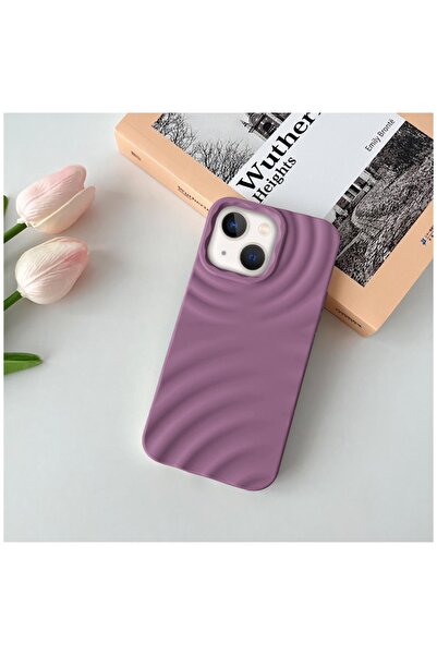 Zebana Apple iPhone 15 Uyumlu Kılıf 3D Water Silikon Kılıf Mor