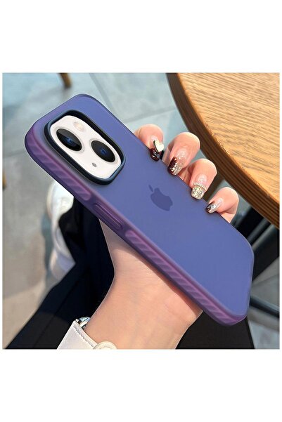 Zebana Apple iPhone 15 Plus Uyumlu Kılıf Airbag Fundas Silikon Kılıf Derin Mor