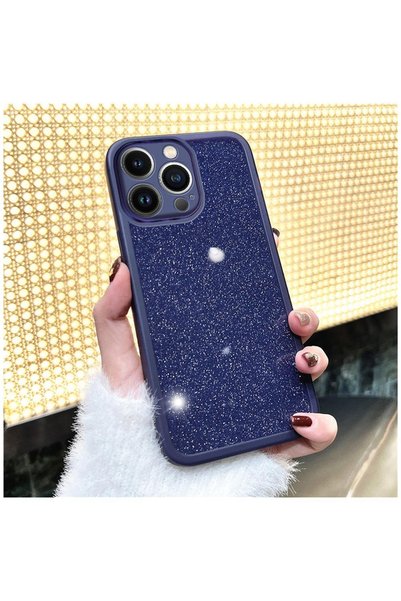 Zebana Apple iPhone 14 Pro Max Compatible Case Sparkle Silicone Case - Deep P...