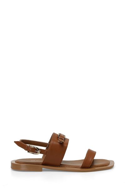 Butigo 24S-059 4FX Tan Flache Damensandalen