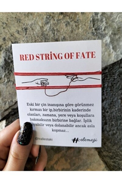 Tralles Takı Red String Fate - Kaderin Kırmızı Ipi Şans Bilekliği Ikili Set