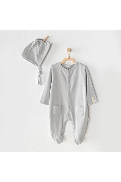 andywawa Ac23651 Modal Baby Jumpsuit Set Gray