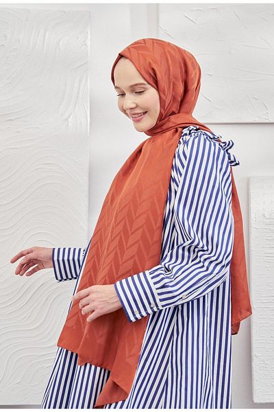 ARMANDA You Prefer. Italian Jacquard Zigzag Pattern Tile Shawl - Original Violescarf